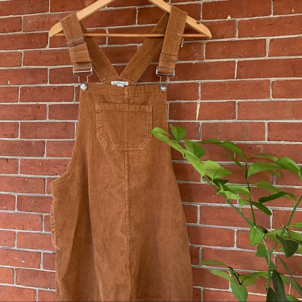 Short Corduroy Overall Dress